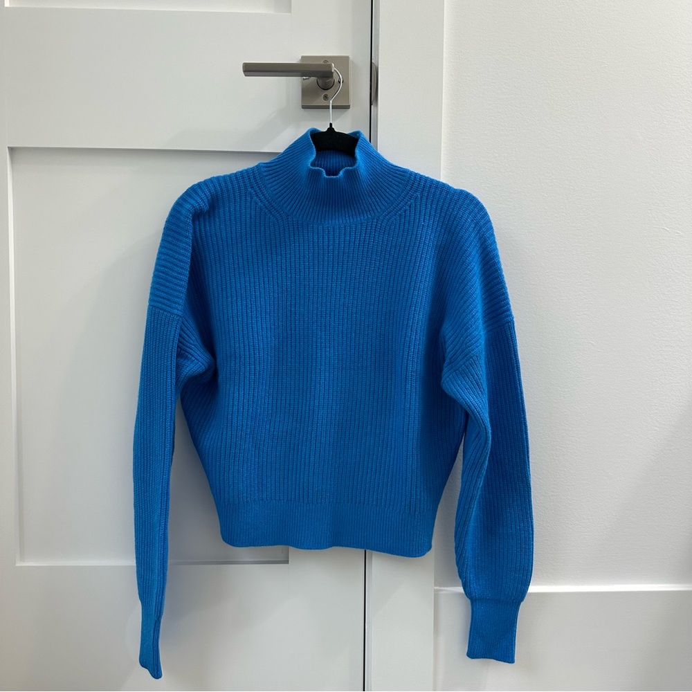 J. Crew Blue Cowl Neck Sweater with Contemporary Silhouette
